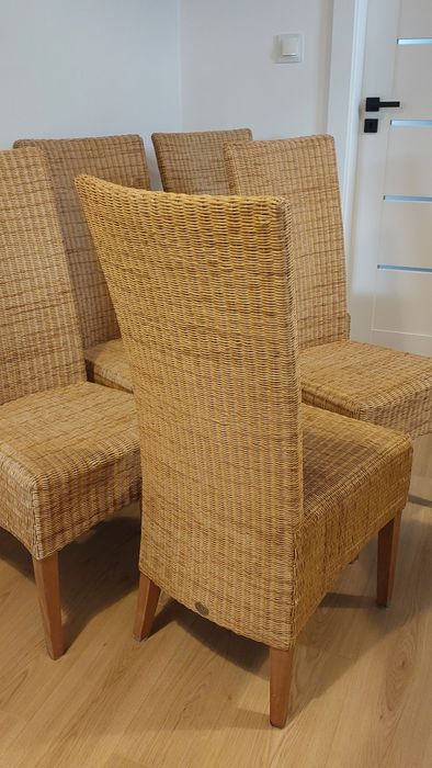 Krzesła rattanowe Exotic Loom boho 5 szt rattan komplet wiklinowe