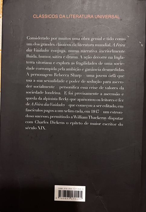 A feira das vaidades, de William Thackeray