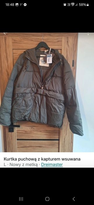 Kurtka z kapturem wsuwana