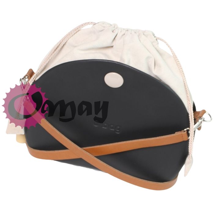 Elegancki organizer OBAG MOON LIGHT worek beż welur 2 kieszenie OMAY