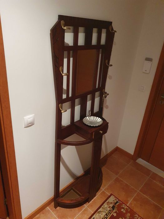 Cabide e estante apoio para hall de entrada, vendo conjunto