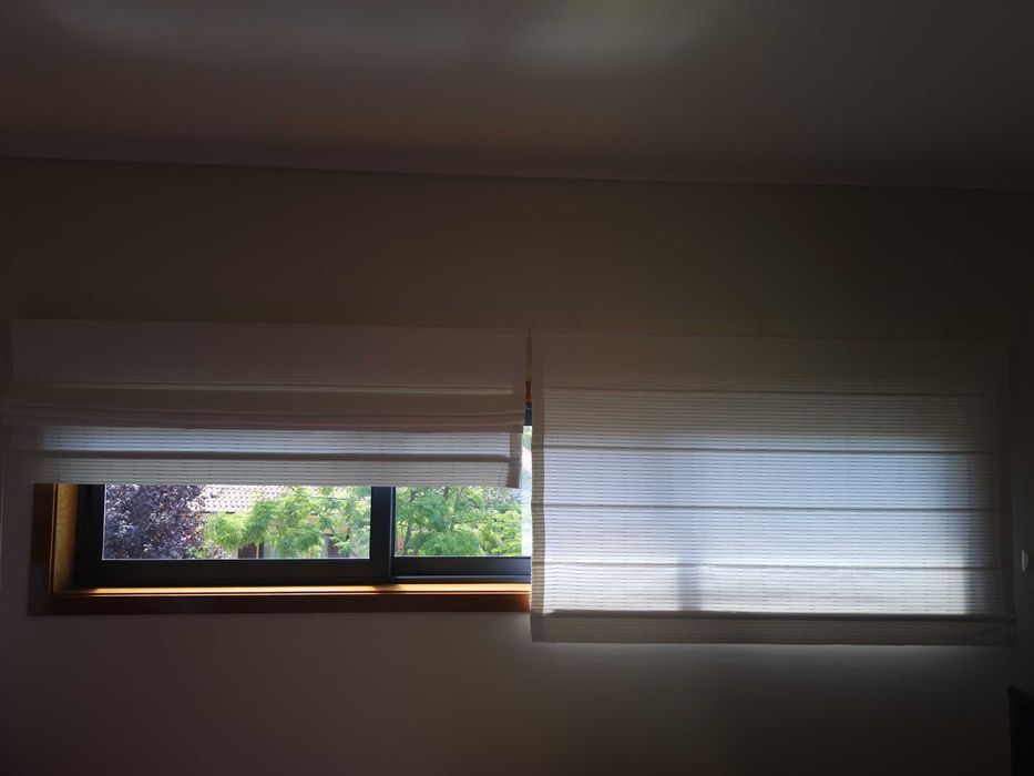 Cortinados em tecido com novos