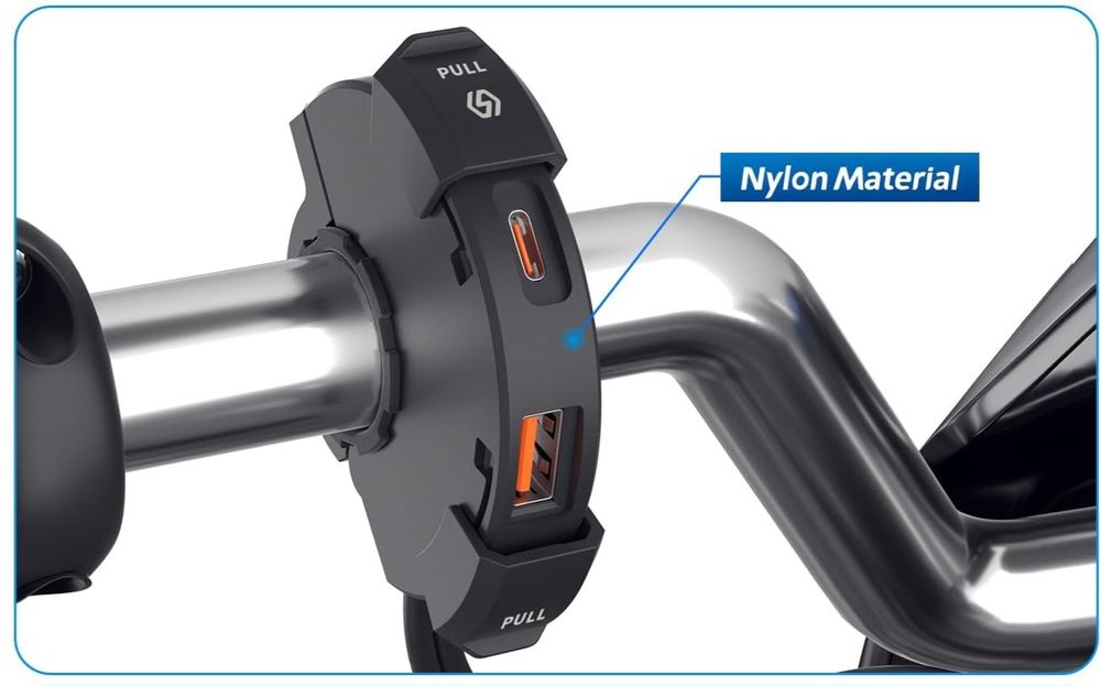 Carregador de telemóvel circular para moto