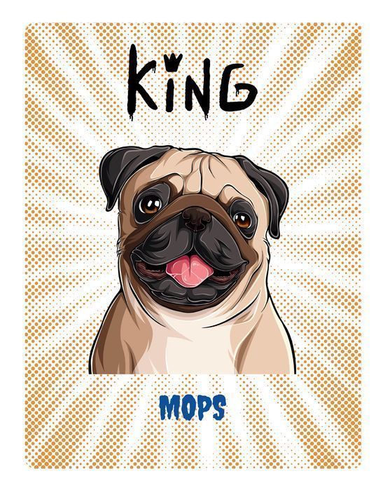 tabliczka king mops - 20x28 cm