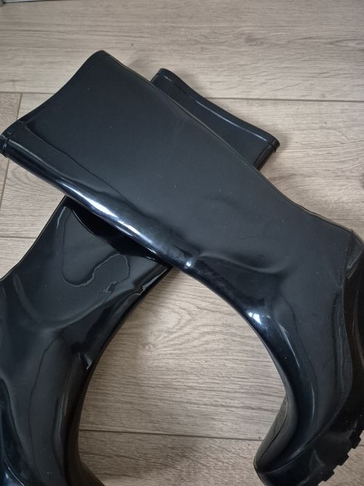 Czarne wysokie kalosze damskie 36 używane