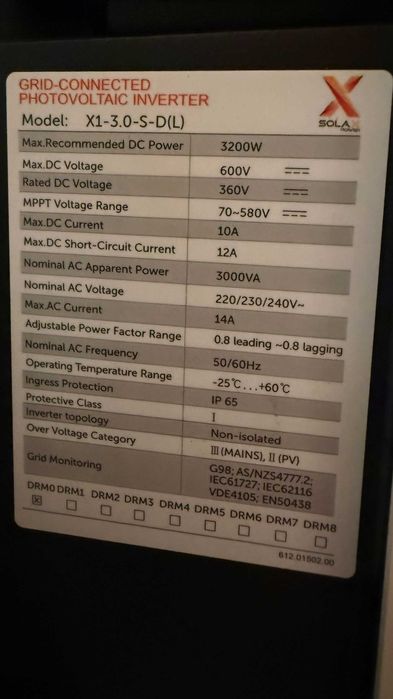 Inversor Solax X1 3kw