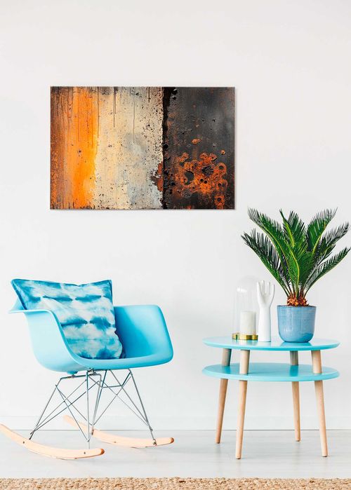Rdzawa Abstrakcja | Obraz na płótnie 60x40 cm – Surowa Elegancja (057)