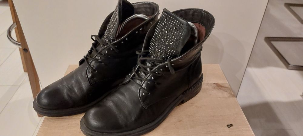 Skórzane trzewiki botki Venezia 37