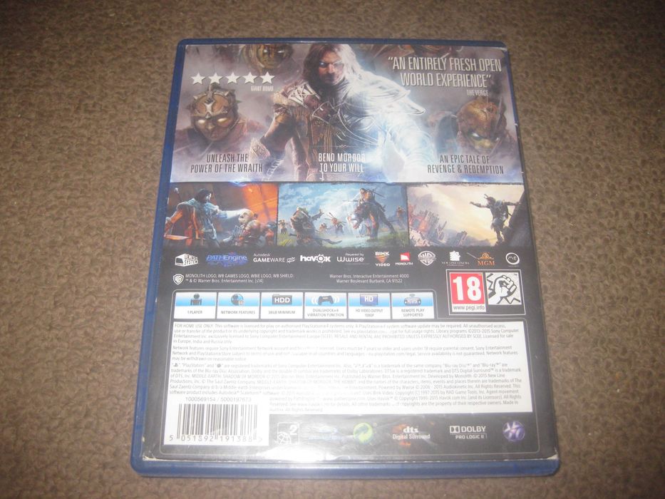 Jogo "Shadow Of Mordor: Game Of The Year Edition" para PS4/Impecável!