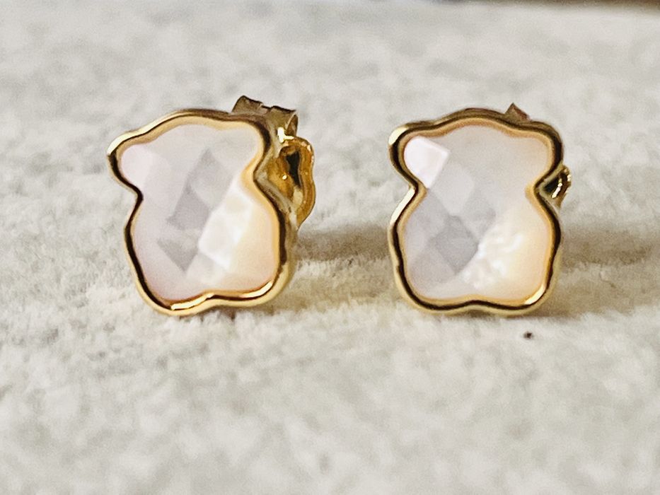 Tous color nowe kolczyki miś 0.9cm srebro vermeil