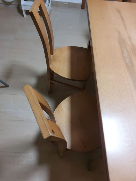 Mesa cozinha madeira maciça com 6 cadeiras