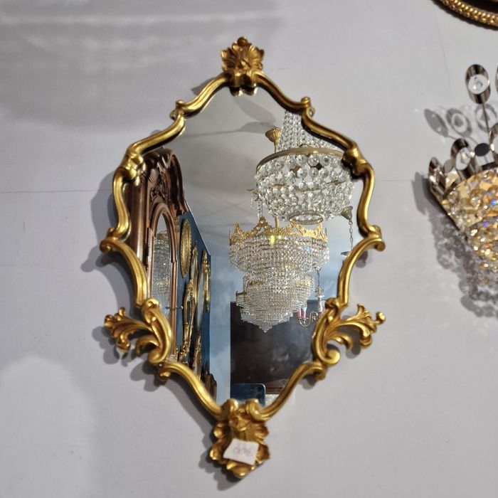 Piękne stylowe lustro w mosiężnej ramie nr 7