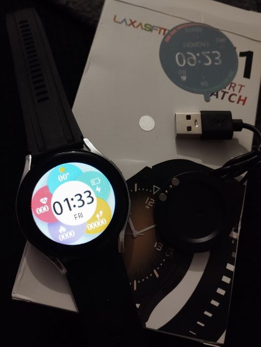 Nowy smartwatch laxasfit GT1 - czarny lub srebrny
