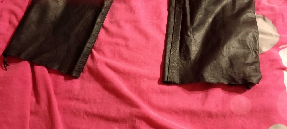 байкерские рокерские натур кожаные джинсы W36 L31  КАЧЕСТВО АНГЛИЯ