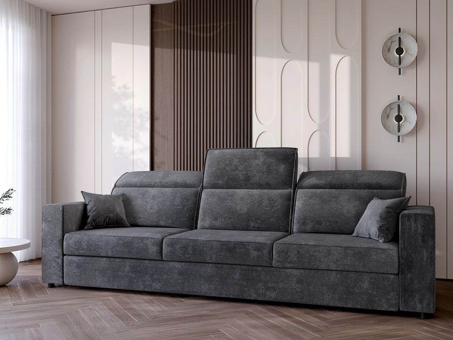 Sofa rozkładana prosto od producenta regulowane zagłówki pufa 2w1