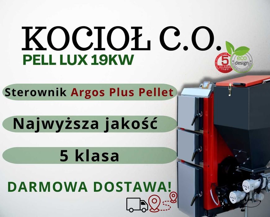 Kotły Kocioł Piec TECHNIX PELL LUX 19 kW na pellet - PRODUCENT