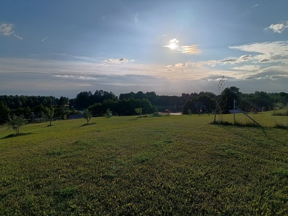 Działka nad jeziorem, pole kempingowe, wakacje nad jeziorem, media