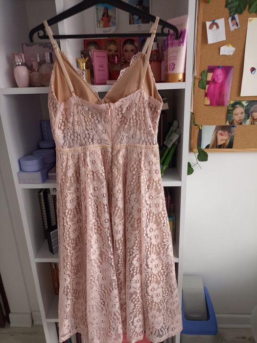 Nowa piękna sukienka wesele pudrowy róż