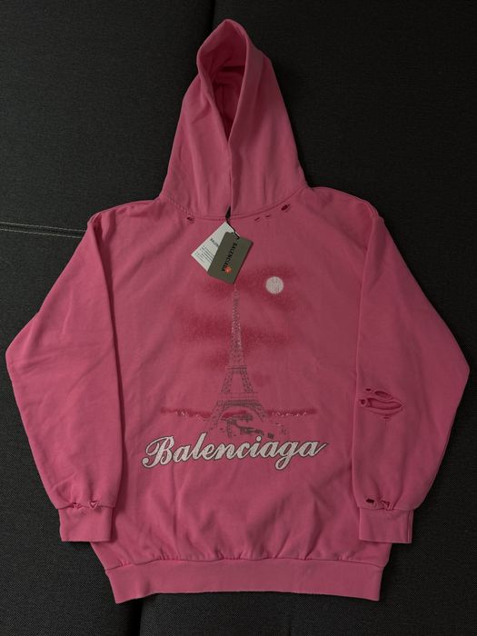 Bluza Balenciaga Paris Moon Hoodie pink