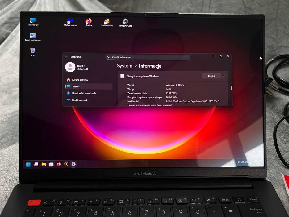 Aluminiowy Asus Vivobook Gw 5000zł 120Hz OLED i7 14- rdzeni SSD WIN11