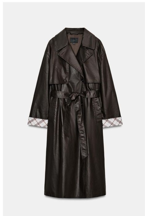 коричневый тренч плащ ZARA S/М