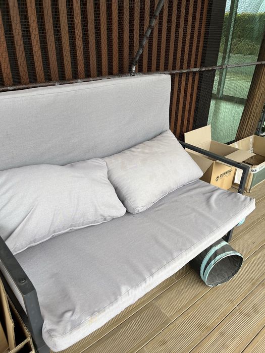 Outdoor 2-Seater Sofa with Cushions