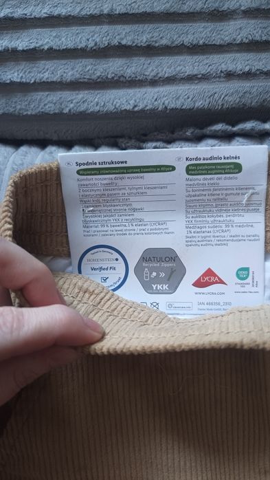 Spodnie męskie Livergy M 48 sztruksy