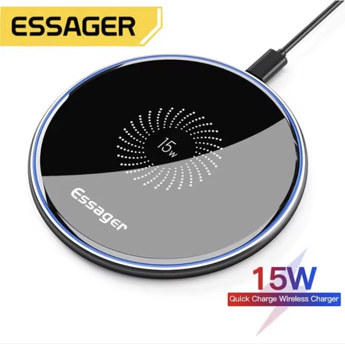 Бездротовий зарядний пристрій ESSAGER Mirror Series (15W) - Black