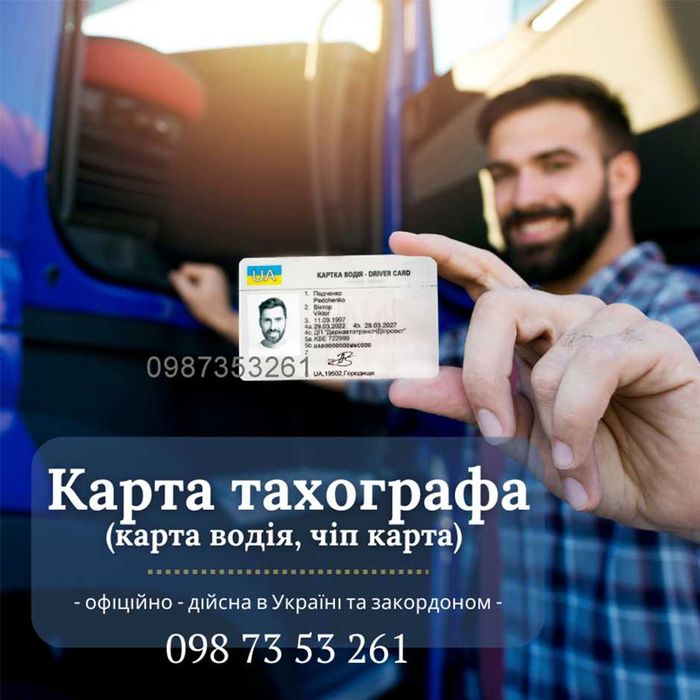 Карта тахографа, карта водія, Чіп