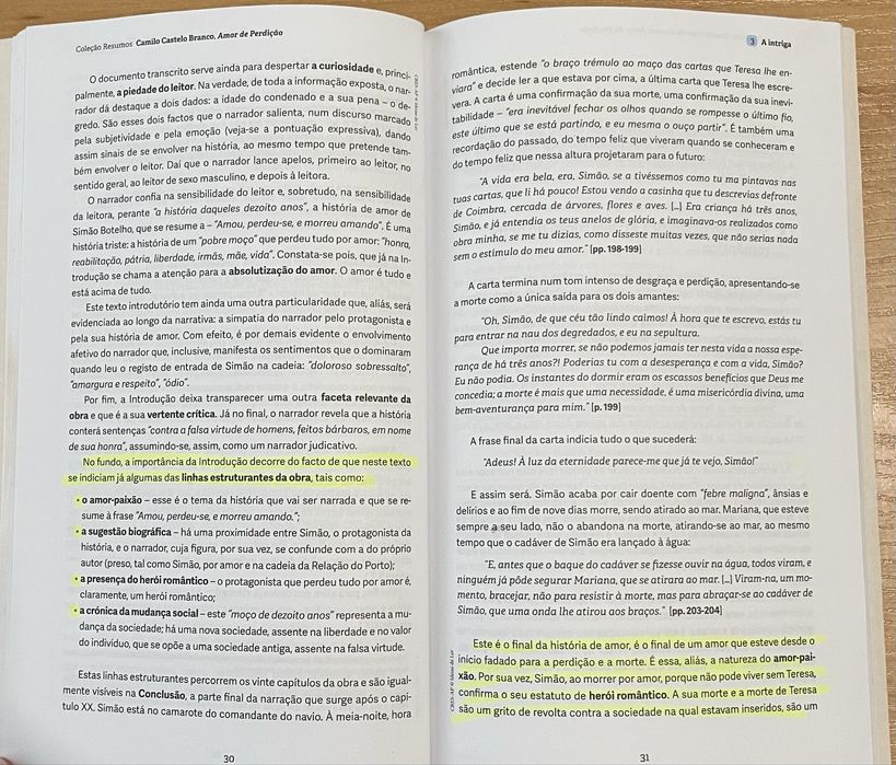 Livro de Resumos - Amor de Perdição