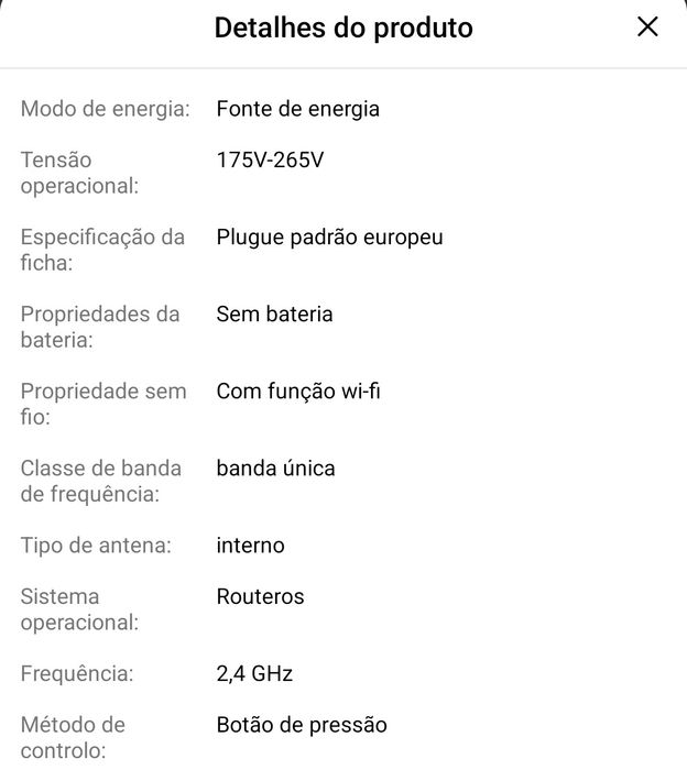 Amplificador WiFi de sinal de internet com Entrada RJ 4564585544452737124