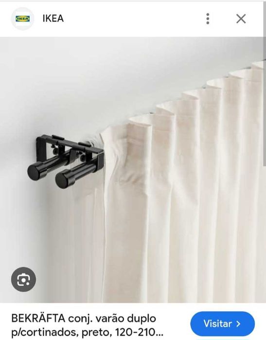 Conjunto de Varões IKEA – 2 Simples + 1 Duplo (ajustável)