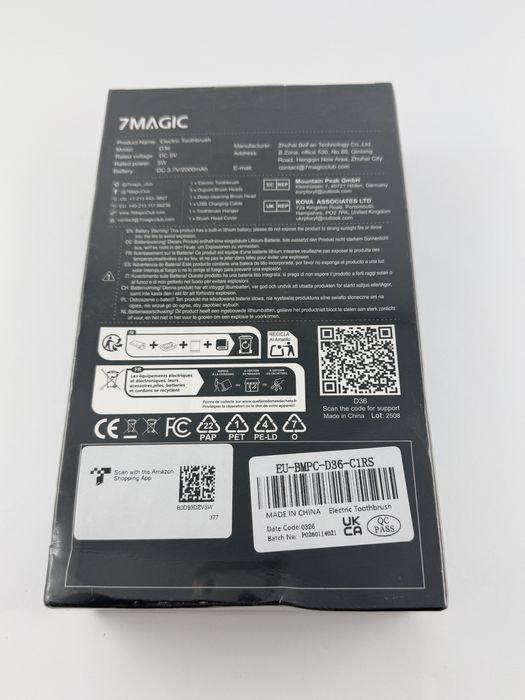 7MAGIC Soniczna szczoteczka do zębów 6 końcówek D36