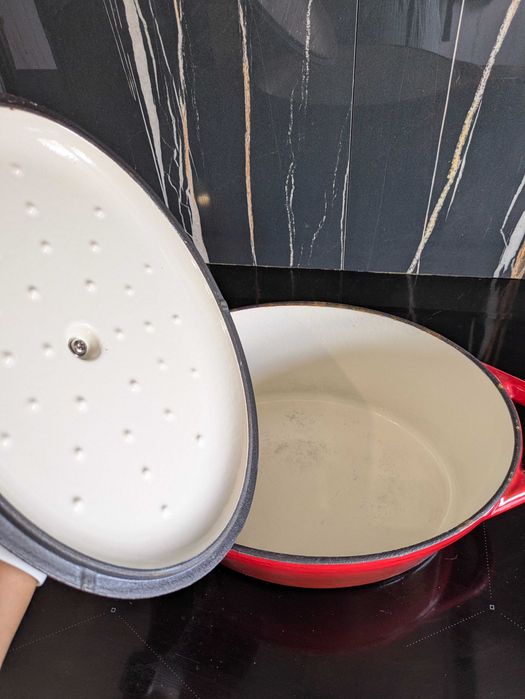Panela / Caçarola de Ferro Fundido Esmaltado – Vermelha (Lidl)