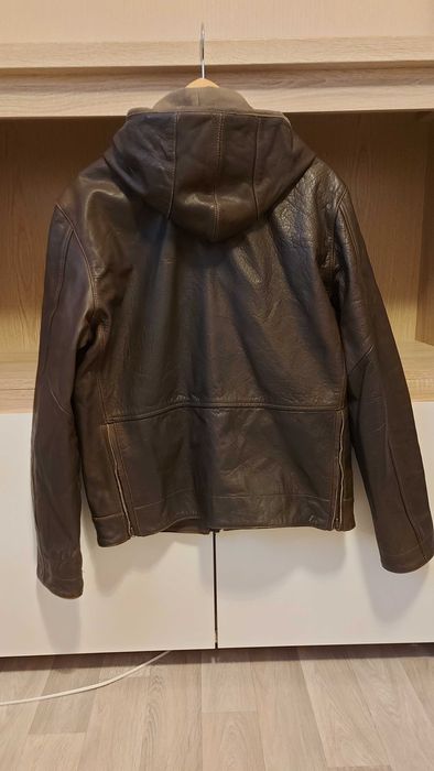 Kurtka skórzana z kapturem - stan bardzo dobry