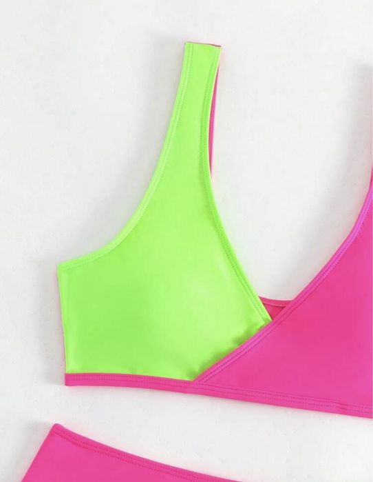 Bikini s wysoki stan nowe różowe strój kąpielowy