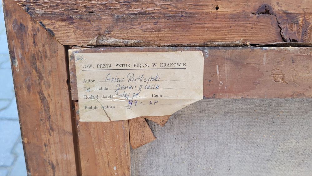 Artur Rutkowski "Jesień w Lesie" - stary obraz olejny, duży !