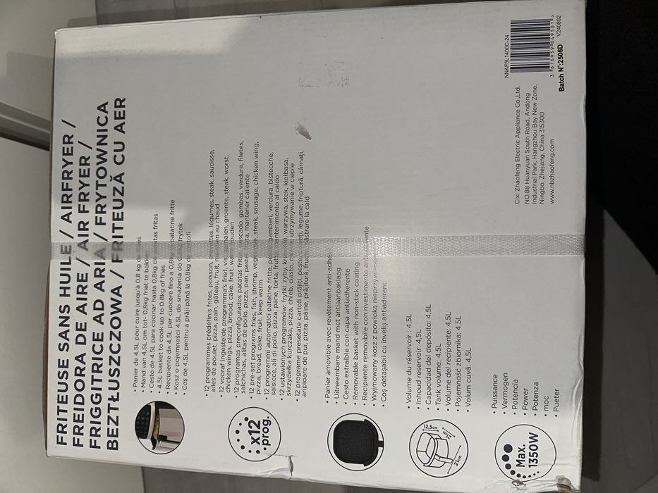 Nowy Air Fryer Różowe złoto Carrefour