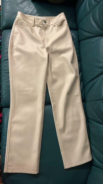 Шкіряні штани Манго оригінал Іспанія брюки Mango Xxs(32) прямий крій