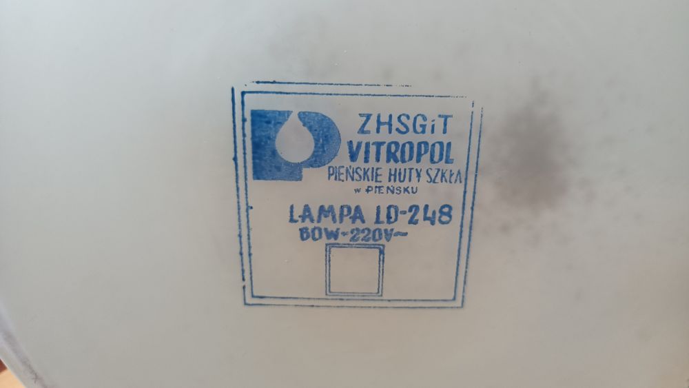 Lampka Stołowa Szklana Vitropol Pieńskie Huty Szkła PRL LD-248 Lampa