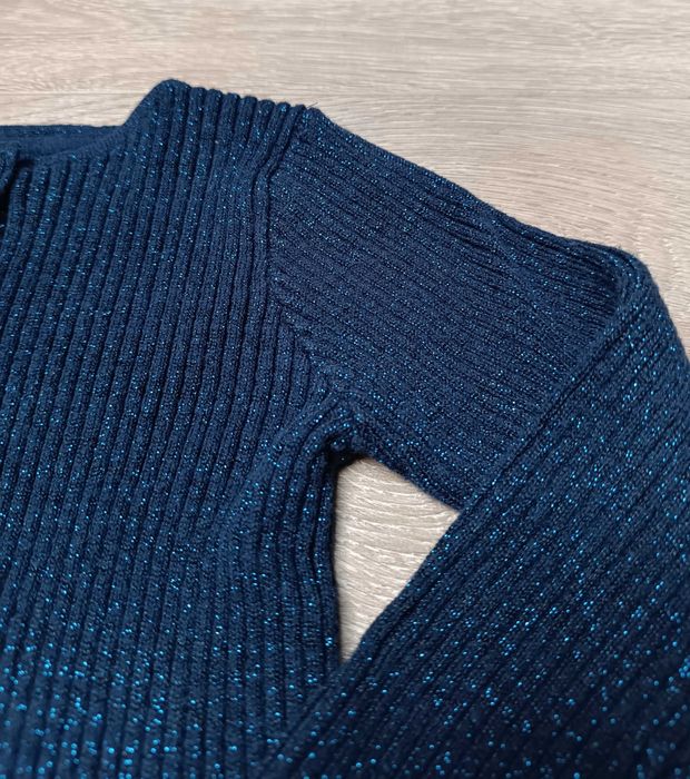Granatowy sweter metalizowana nitka błyszczący 'Nutmeg' 86/92