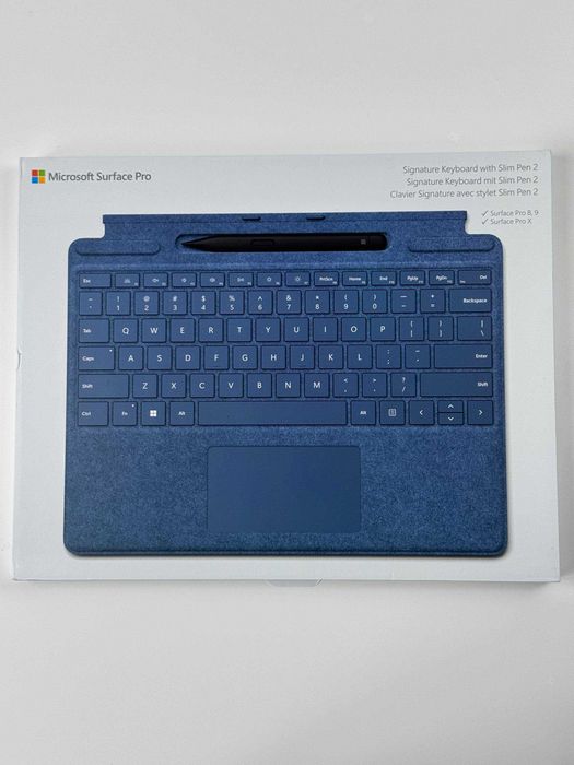 Клавіатура для планшета Microsoft Surface Pro Signature with Slim Pen 2 QWERTZ Sapphire Blue (з тачпадом, з підсвіткою, німецька розкладка)