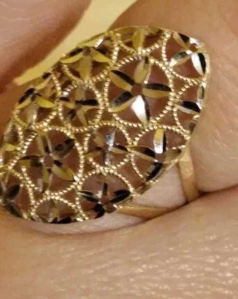 Pierścionek złoty diamentowany próba 585