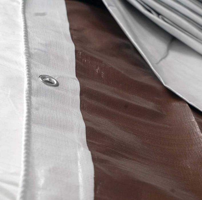 Plandeka GRUBA WZMACNIANA Wodoszczelna 260g UV+ MOCNA PŁACHTA Ochronna