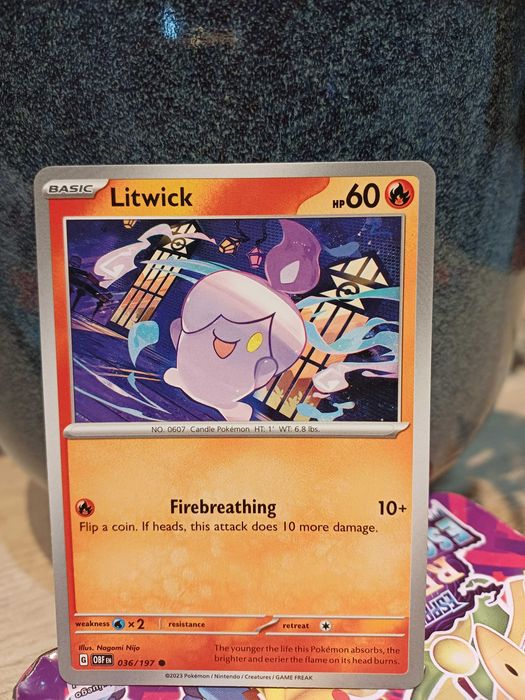 Carta Pokémon Litwick #36 Pokemon Obsidian Flames