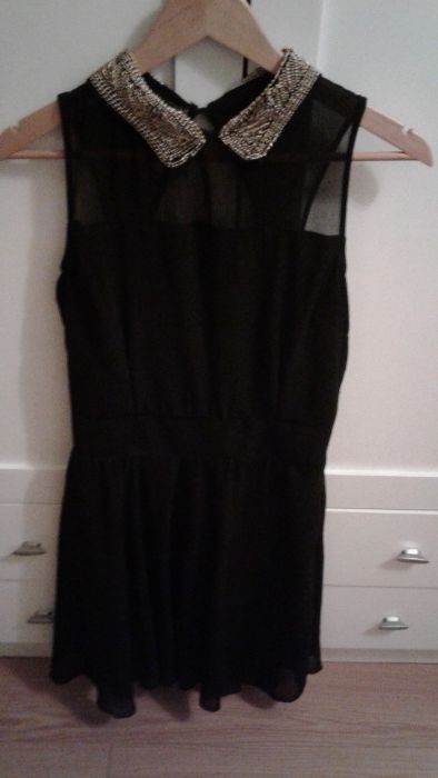 Vestido preto em crepe