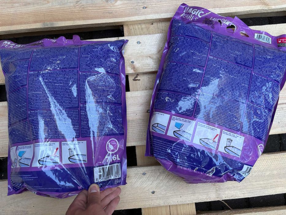 2x Żwirek silikonowy dla kota Magic Pearls Lavender 7,6 l NOWE