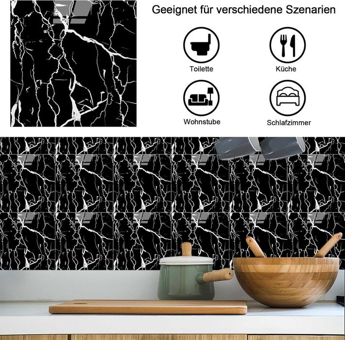 Płytki winylowe kafelki PCV samoprzylepne mozaika marmur 30x30 -18 szt