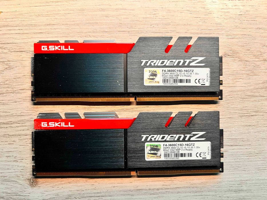 RAM G.SKILL 16GB (2x8GB) 3600MHz CL15 Trident Z