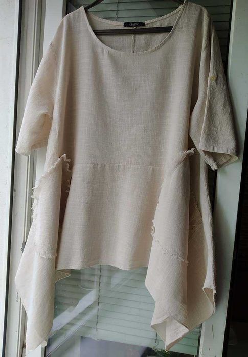 Туника  летняя хлопковая асимметричная размер 50-52-54 бавовна